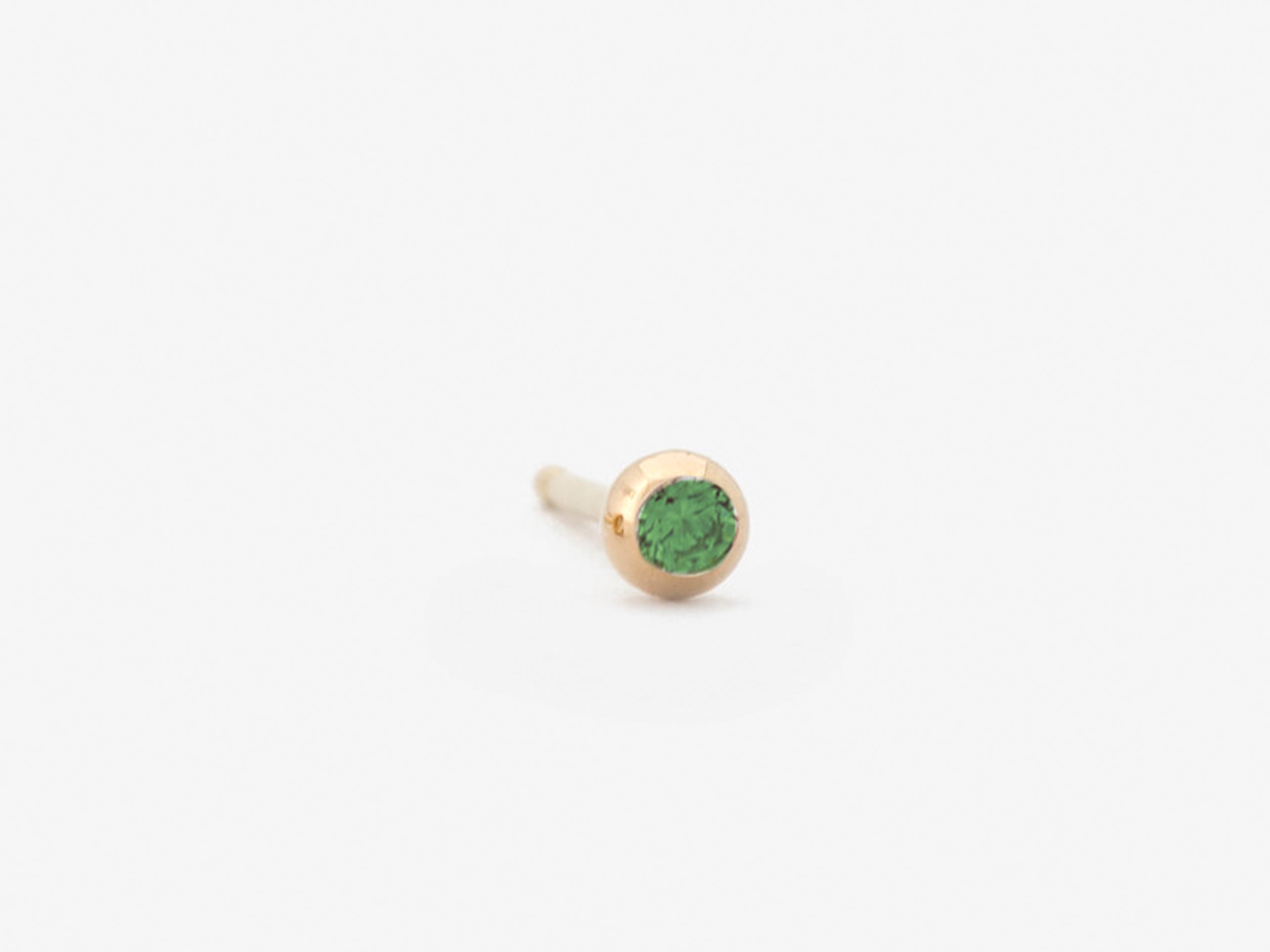 14k Emerald Ball Stud Earring