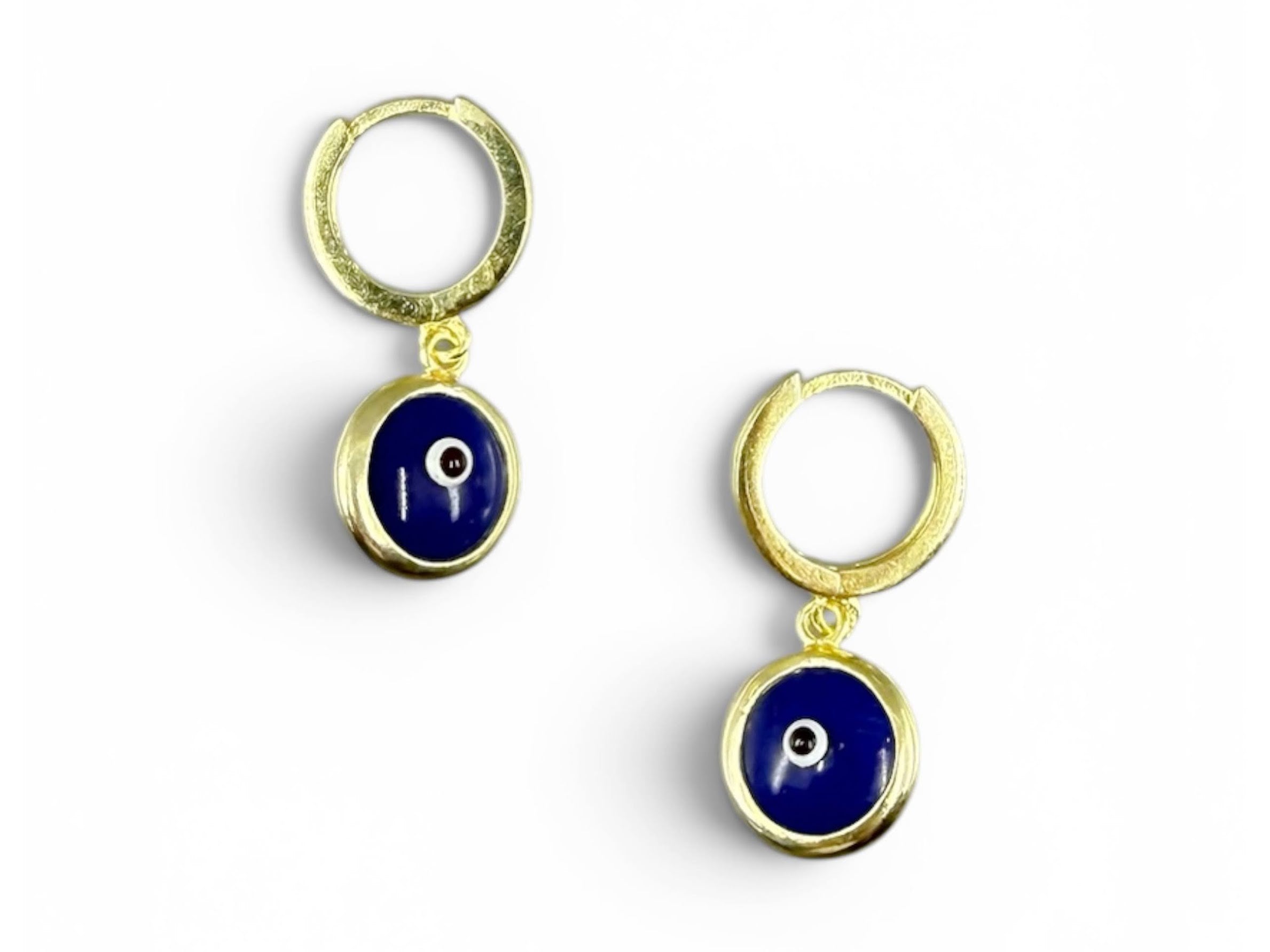 Blue Evil Eye Huggie Hoop Earrings