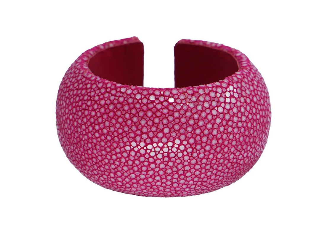 Hot Pink Shagreen 40mm Dome Cuff
