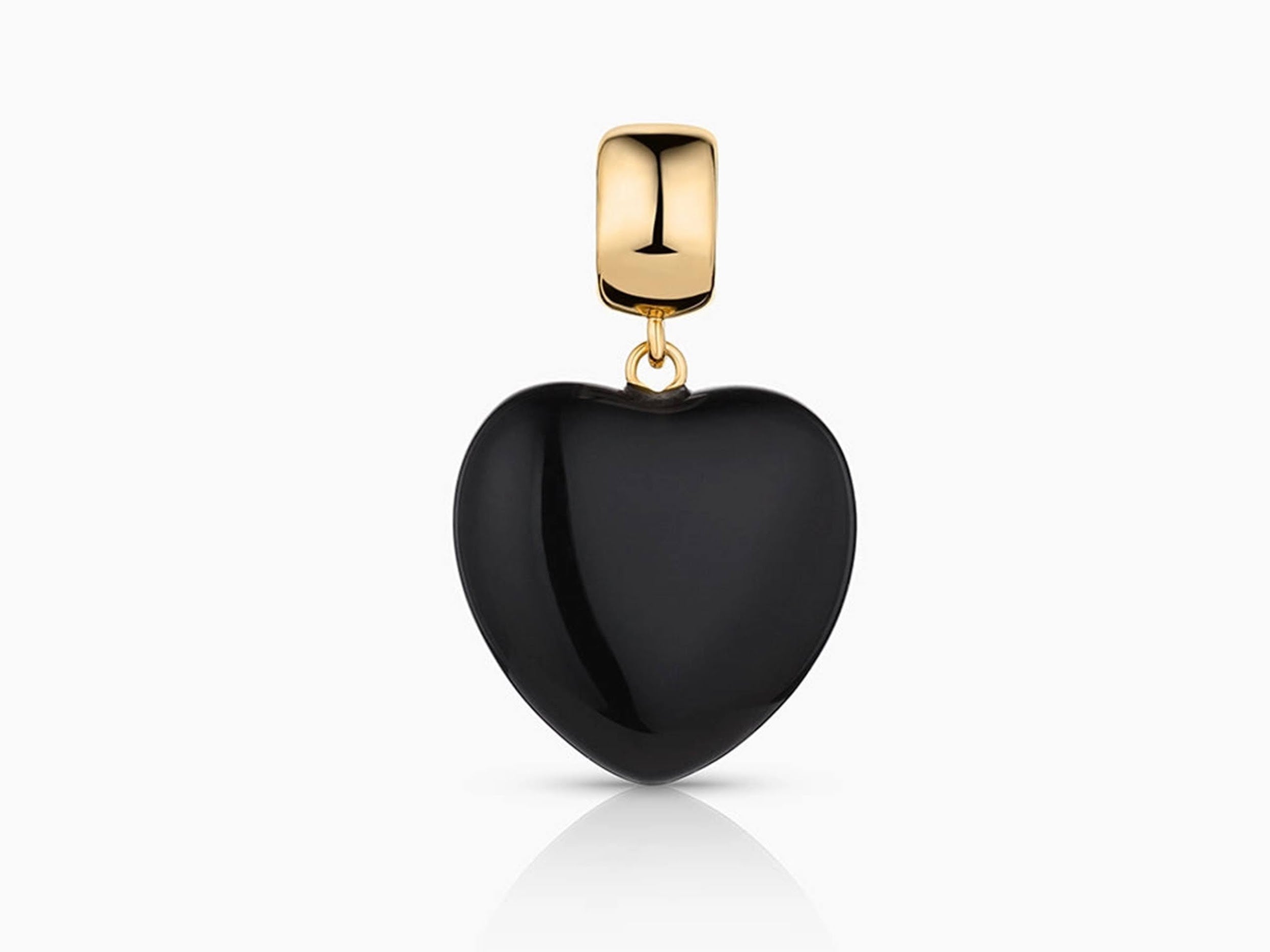 Onyx Heart Charm with Bail