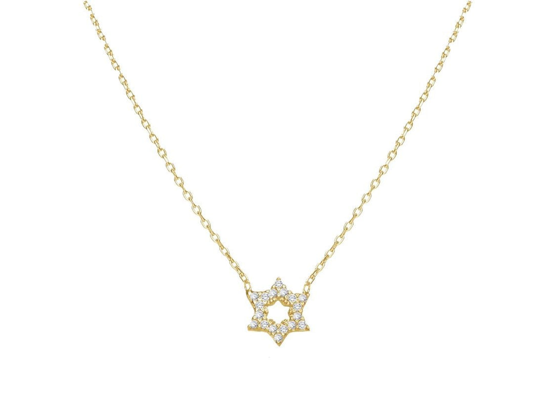 Gold Small Star of David Necklace