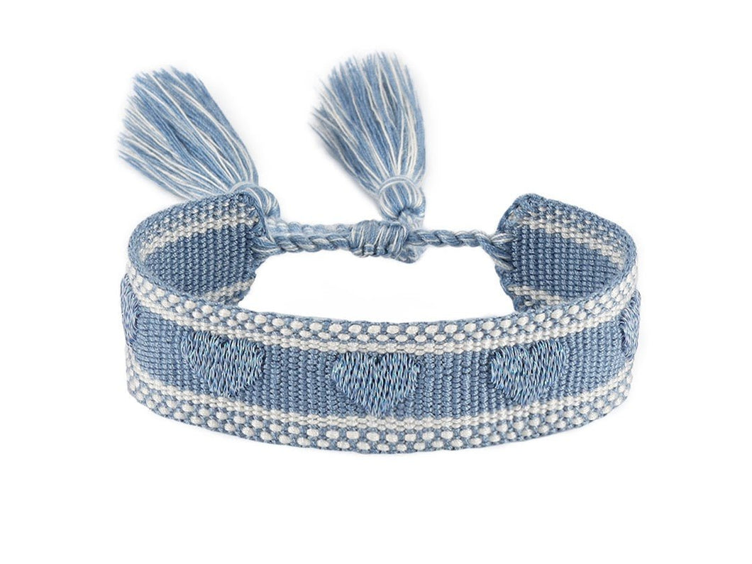 Blue Woven Heart Bracelet