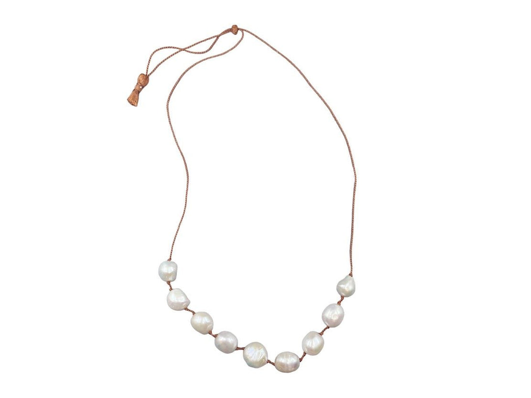 Nine Larger White Pearls on Adjustable Strand