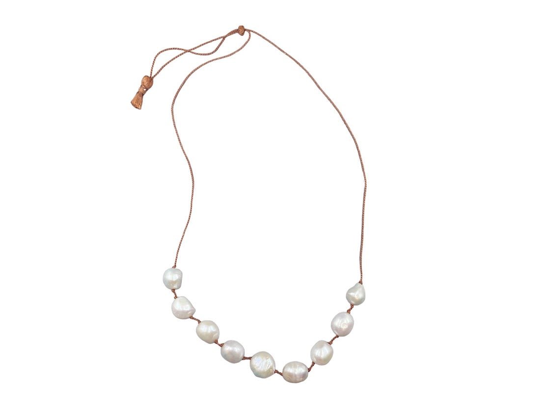 Nine Larger White Pearls on Adjustable Strand