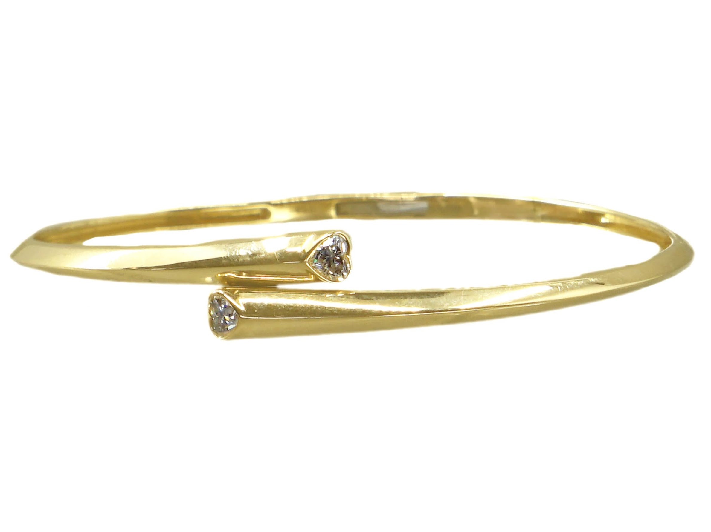 14k Hinged Bangle with Diamonds
