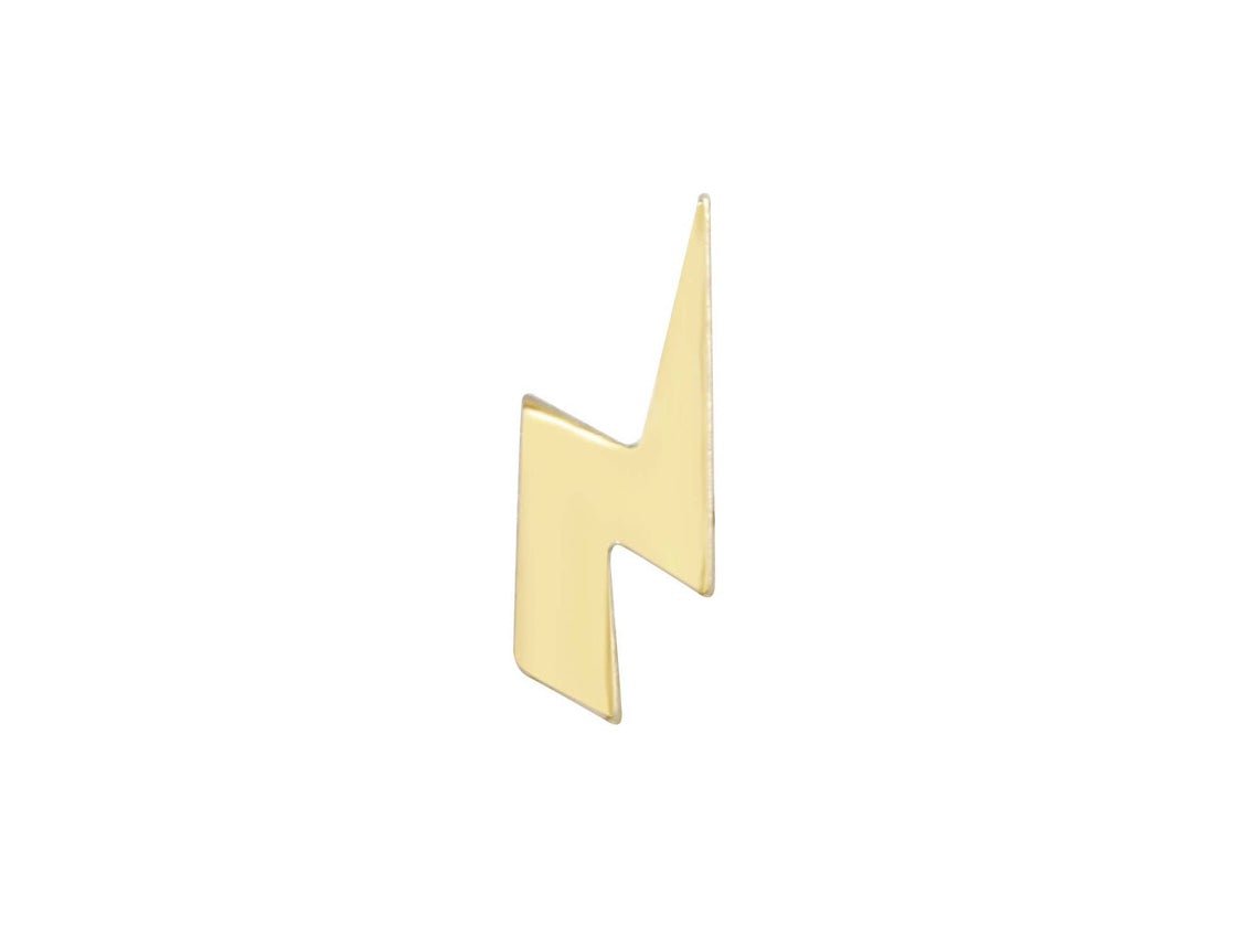 14k Lightning Bolt Stud Earring