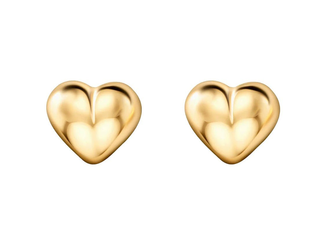 14k Puffy Heart Stud Earrings