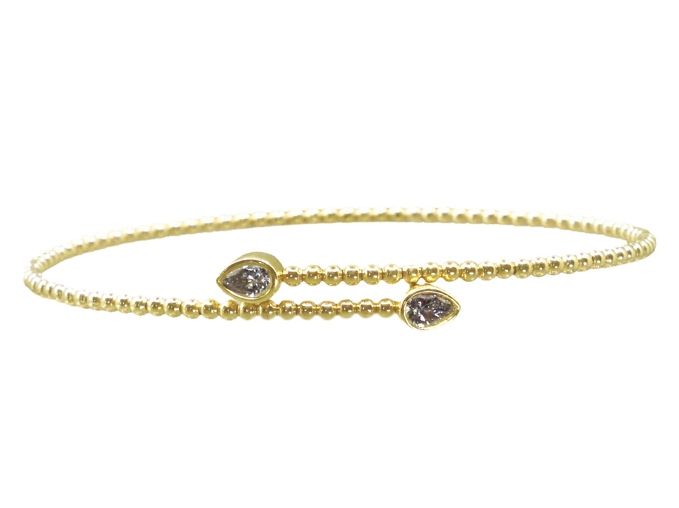 14k Flexible Bangle with Diamonds