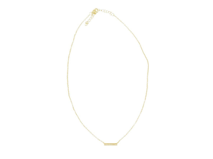 Gold and CZ Bar Necklace