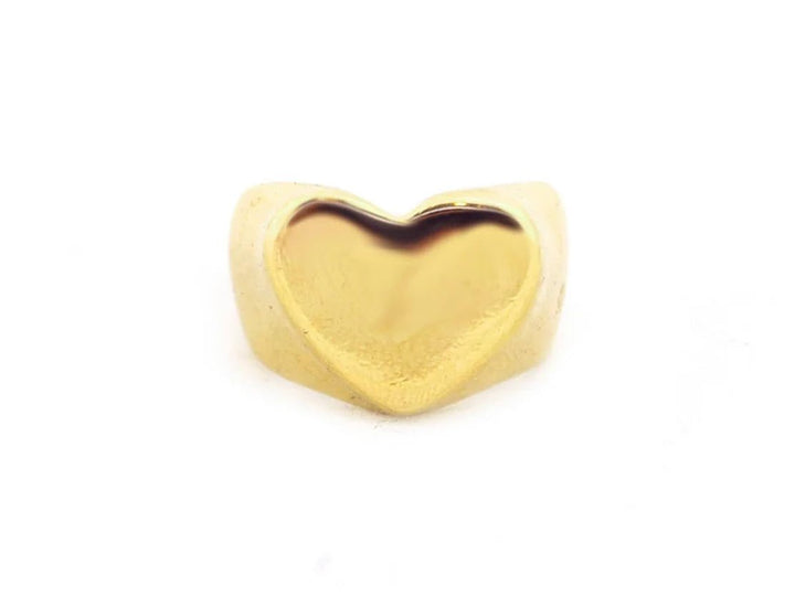 Gold Heart Signet Ring