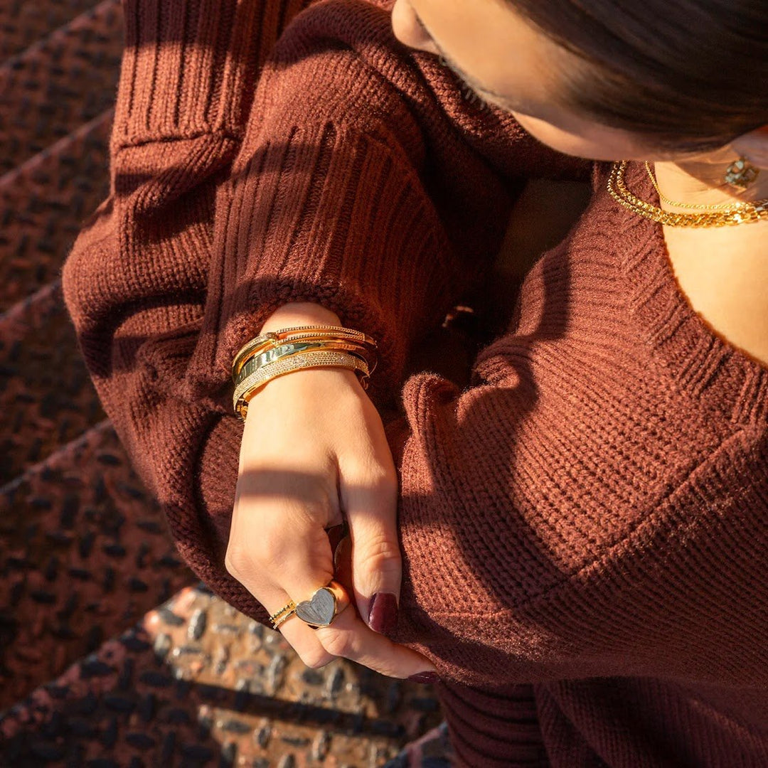 Gold Heart Signet Ring