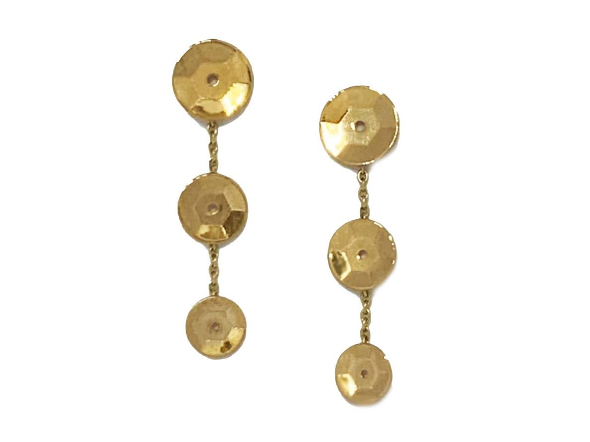 14k Sequin Drop Earrings