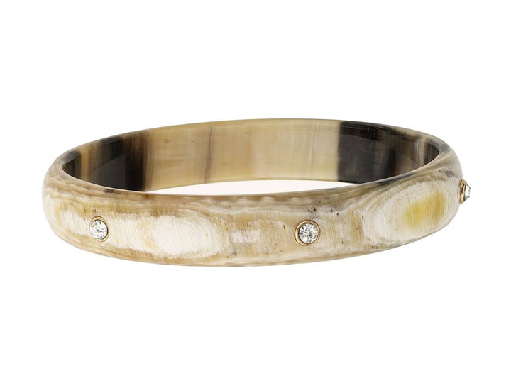 Ivory Horn Bangle with CZ