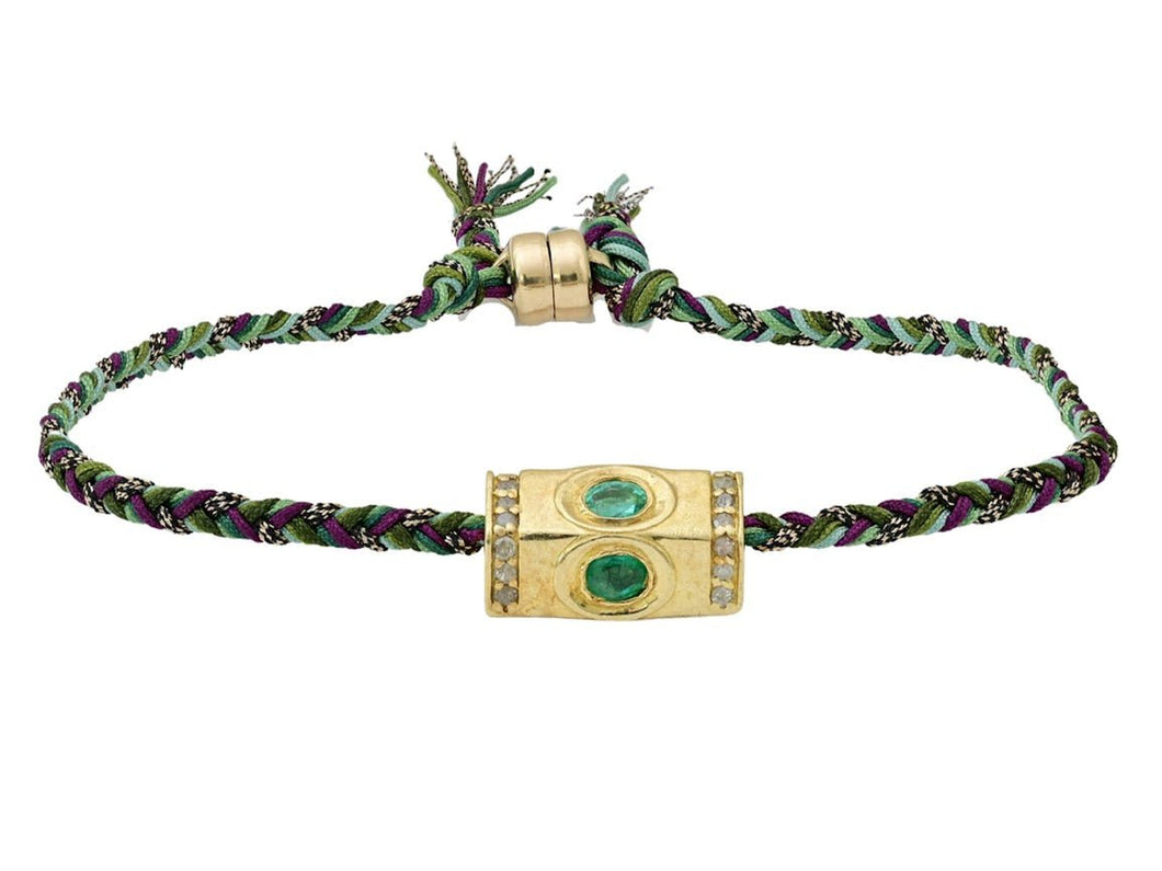 GV Emerald and Diamond Bead Bracelet