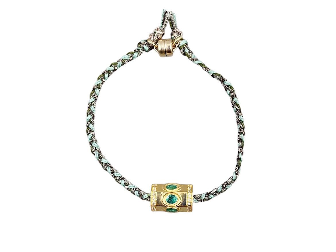 GV Emerald and Diamond Cylinder Bracelet