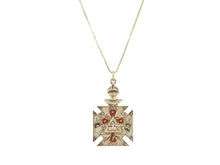 Load image into Gallery viewer, 1930s 14k Yellow Gold Maltese Cross Necklace
