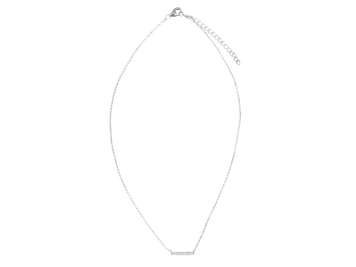 Silver and CZ Bar Necklace