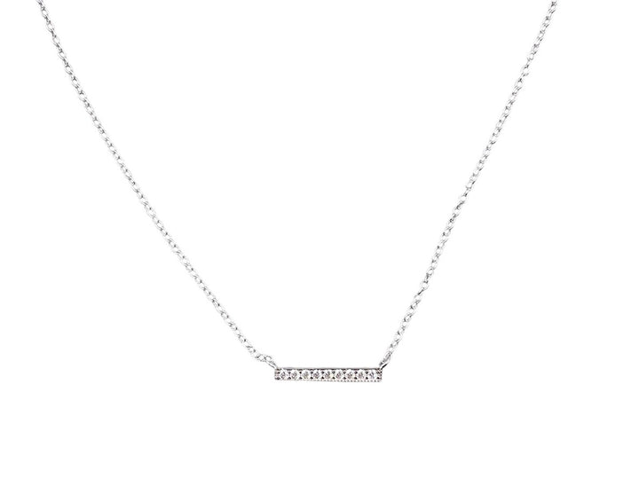 Silver and CZ Bar Necklace