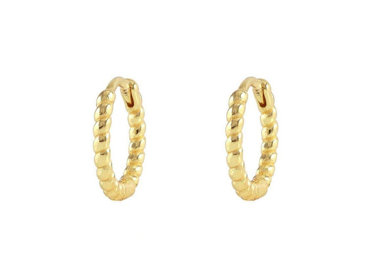 Gold Twisted Huggie Hoops