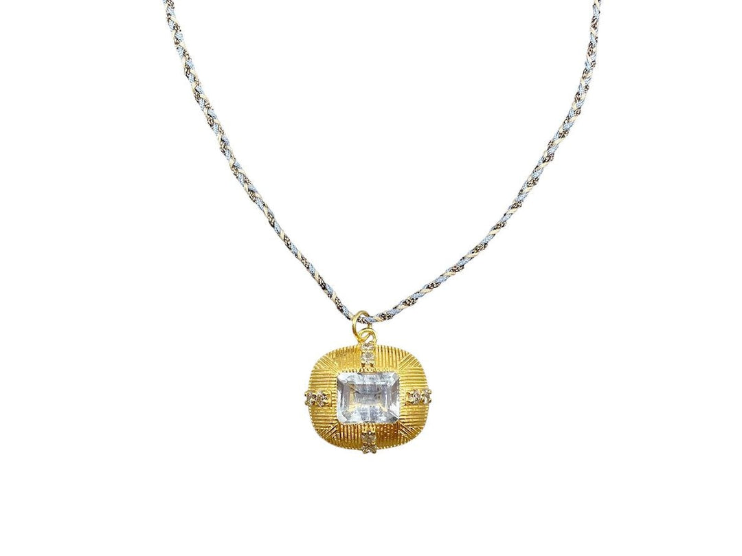 Aquamarine and Diamond Pendant Necklace