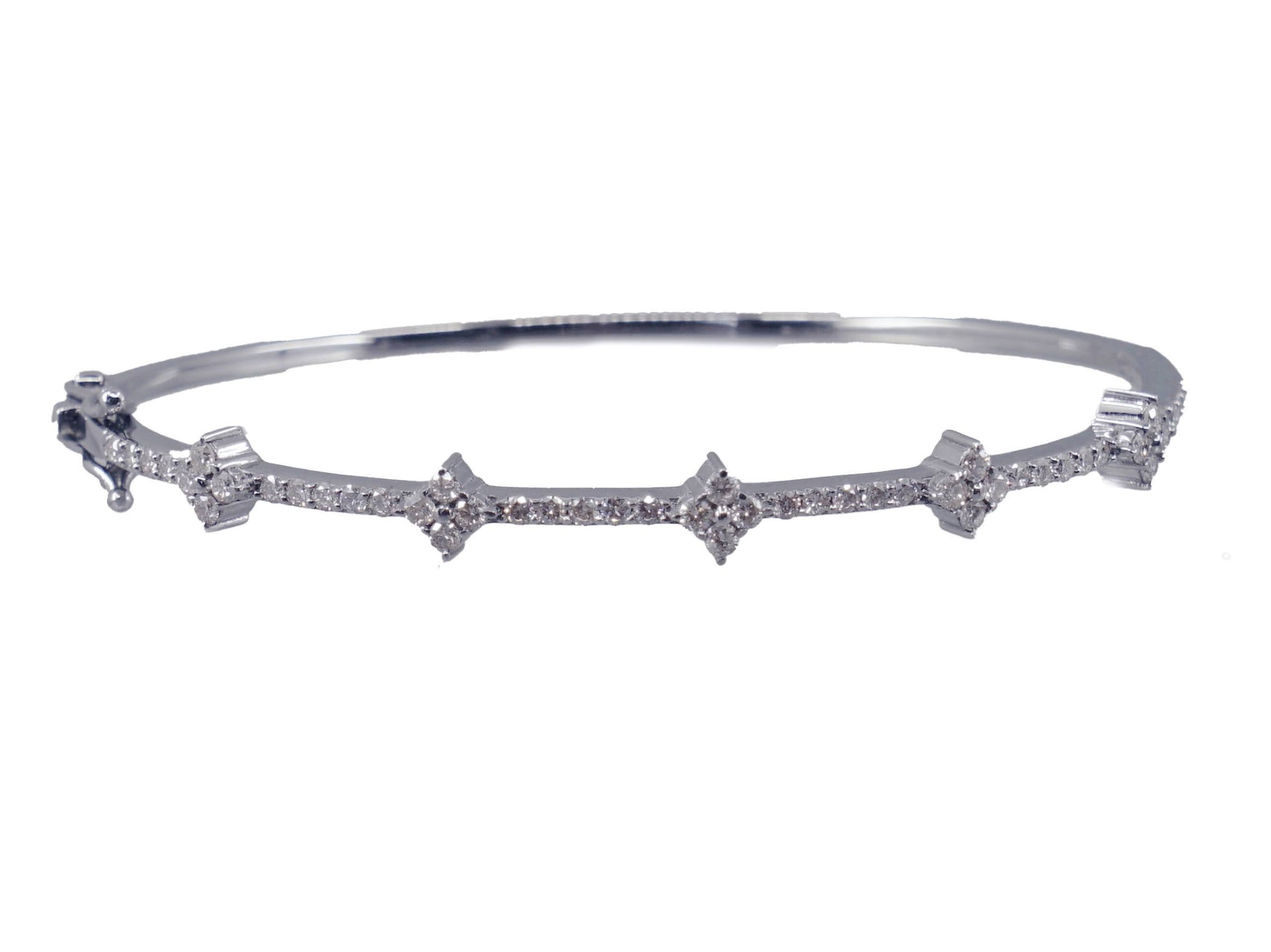 SS Pinwheel Station Bangle with Diamonds