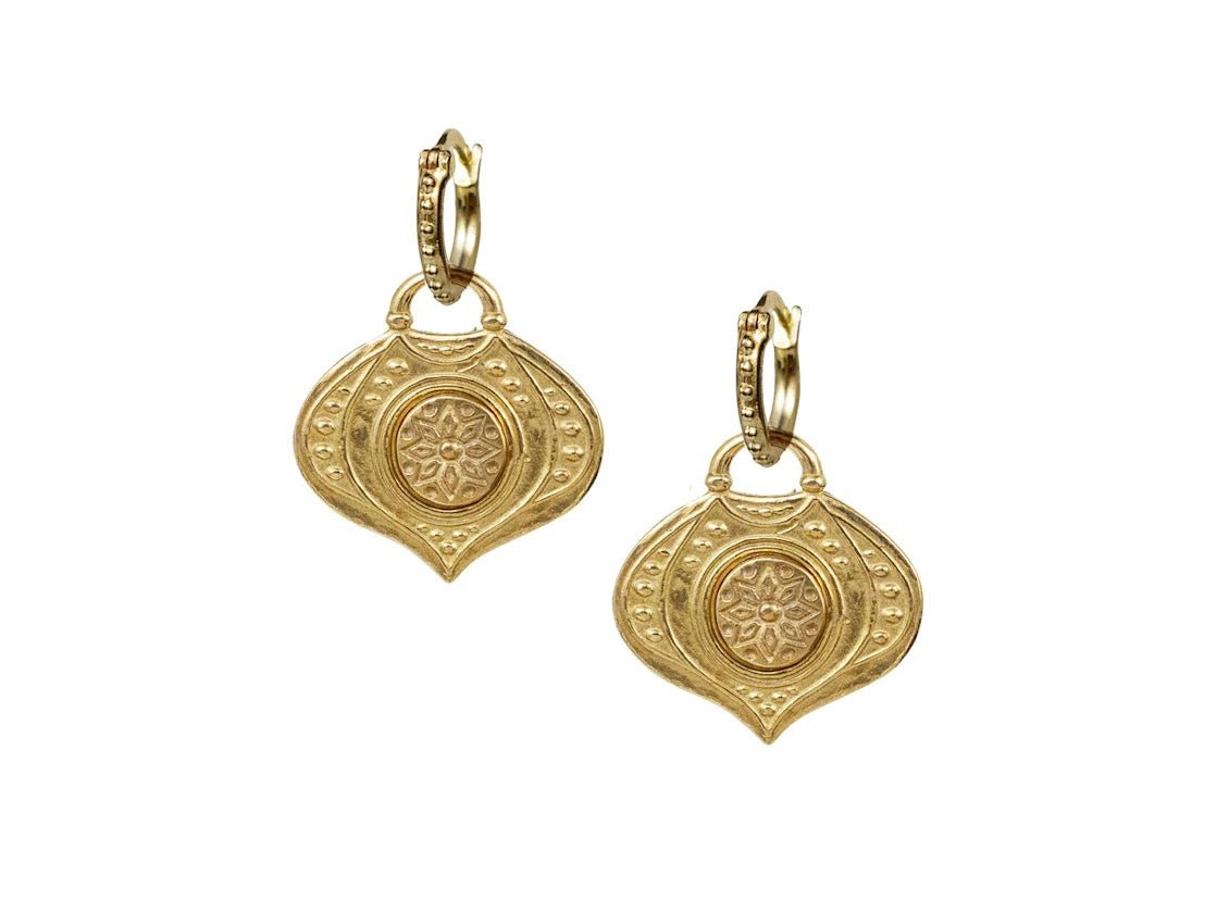 Sun Inlay Hatha Drop Earrings