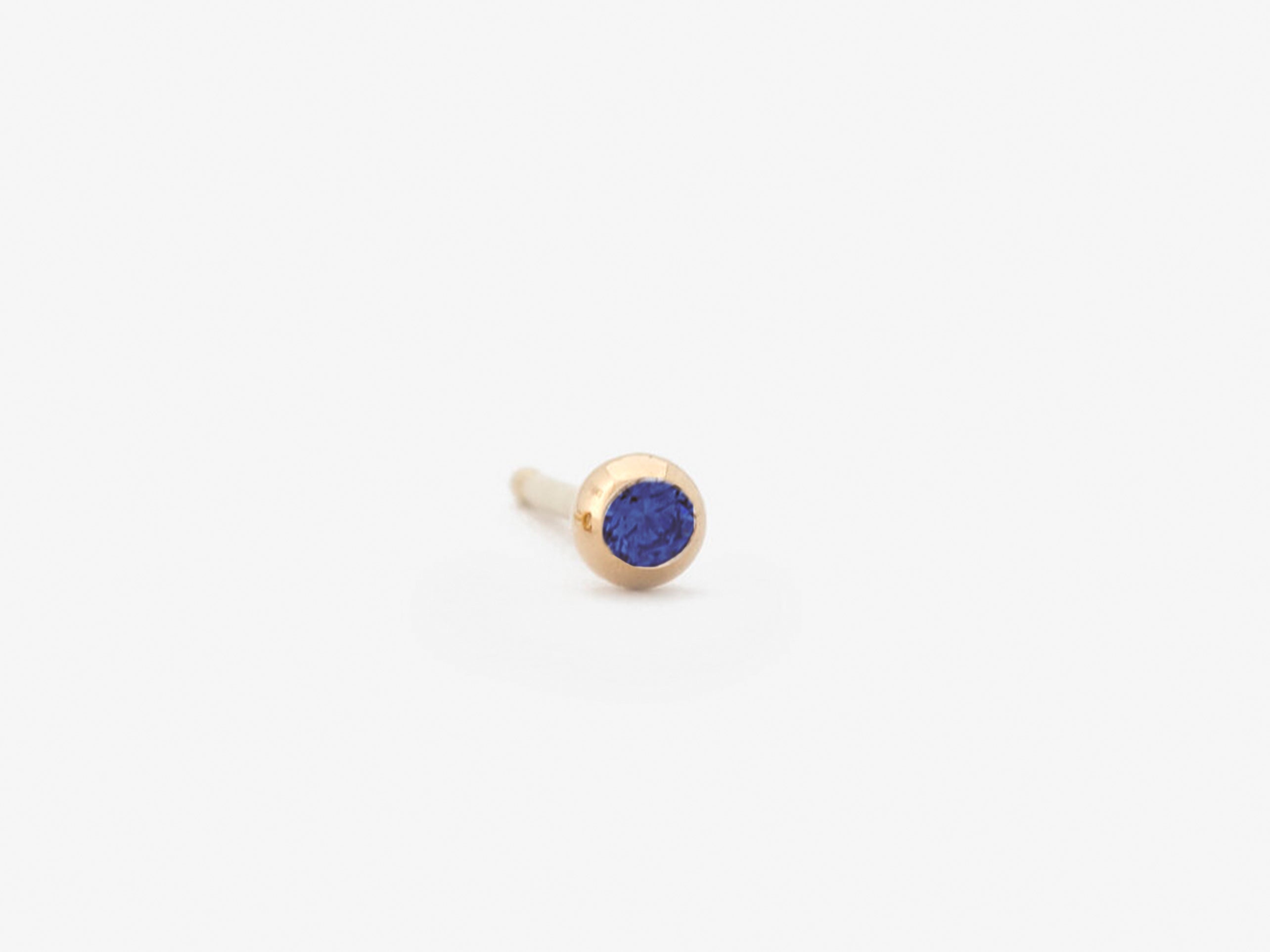 14k Ball Stud Earrings with Sapphire