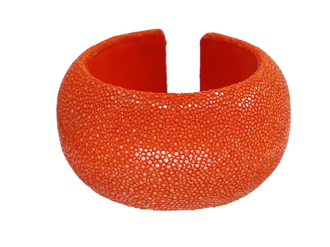 Orange Shagreen 40mm Dome Cuff