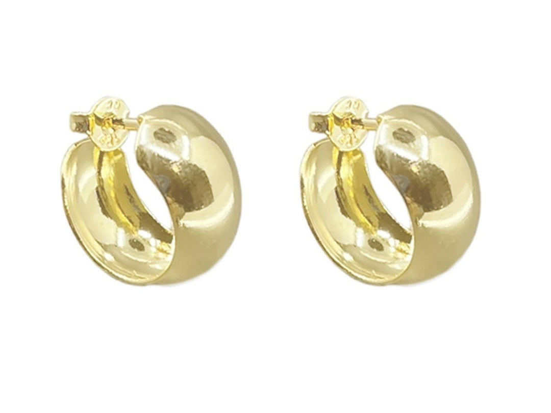 Gold Rounded C-Hoop Earrings