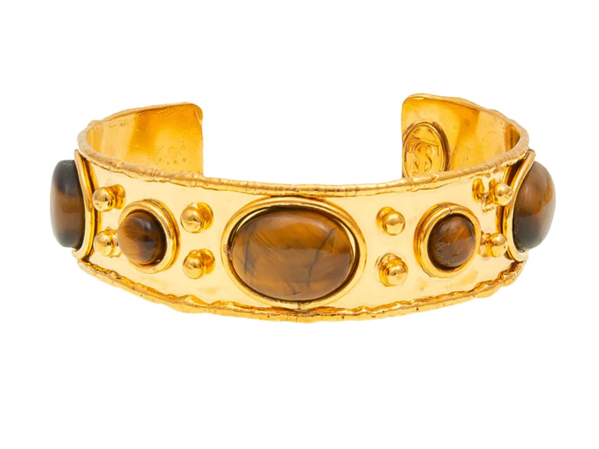 Narrow Tiger Eye Byzantine Cuff