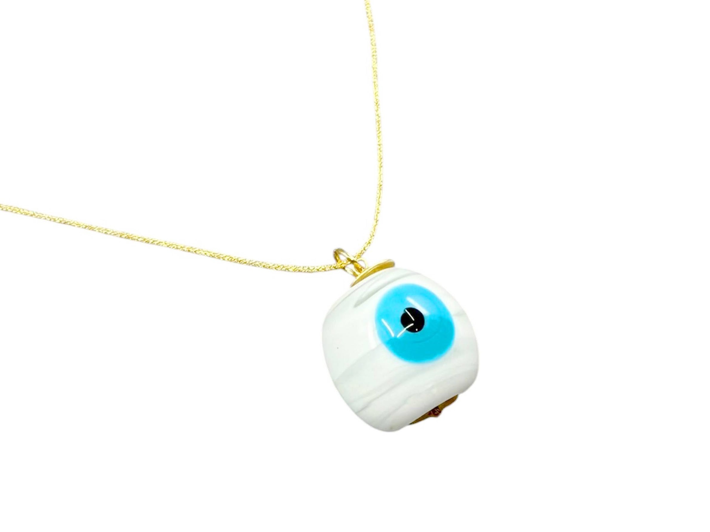 White Evil Eye Charm Necklace