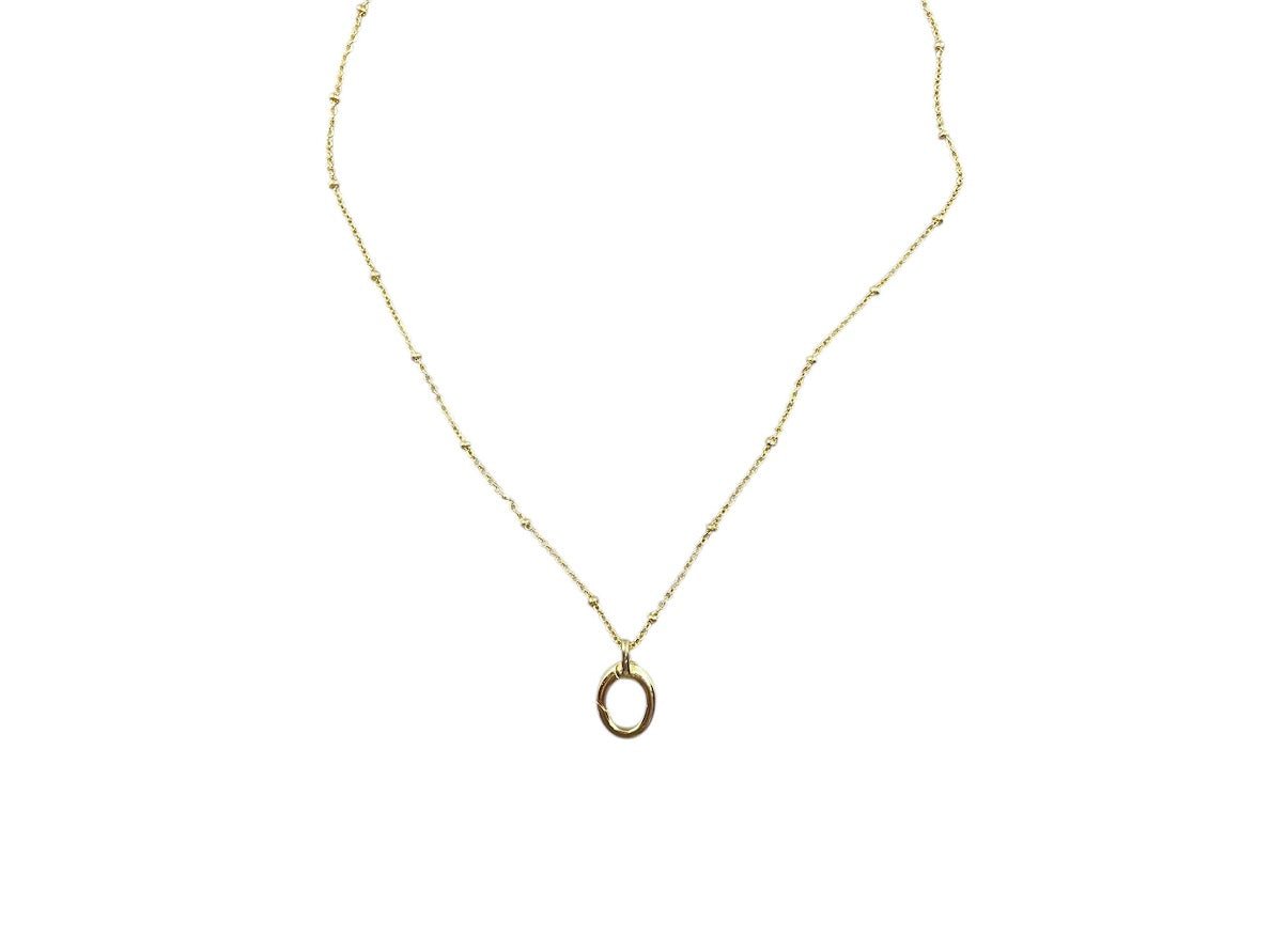 Gold Satellite Chain with Charm Holder