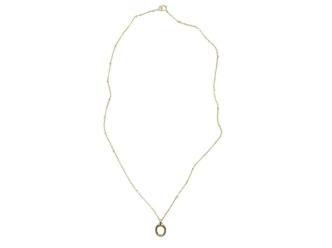 Gold Satellite Chain with Charm Holder