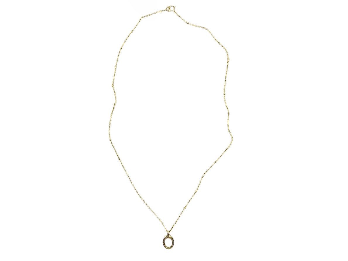 Gold Satellite Chain with Charm Holder