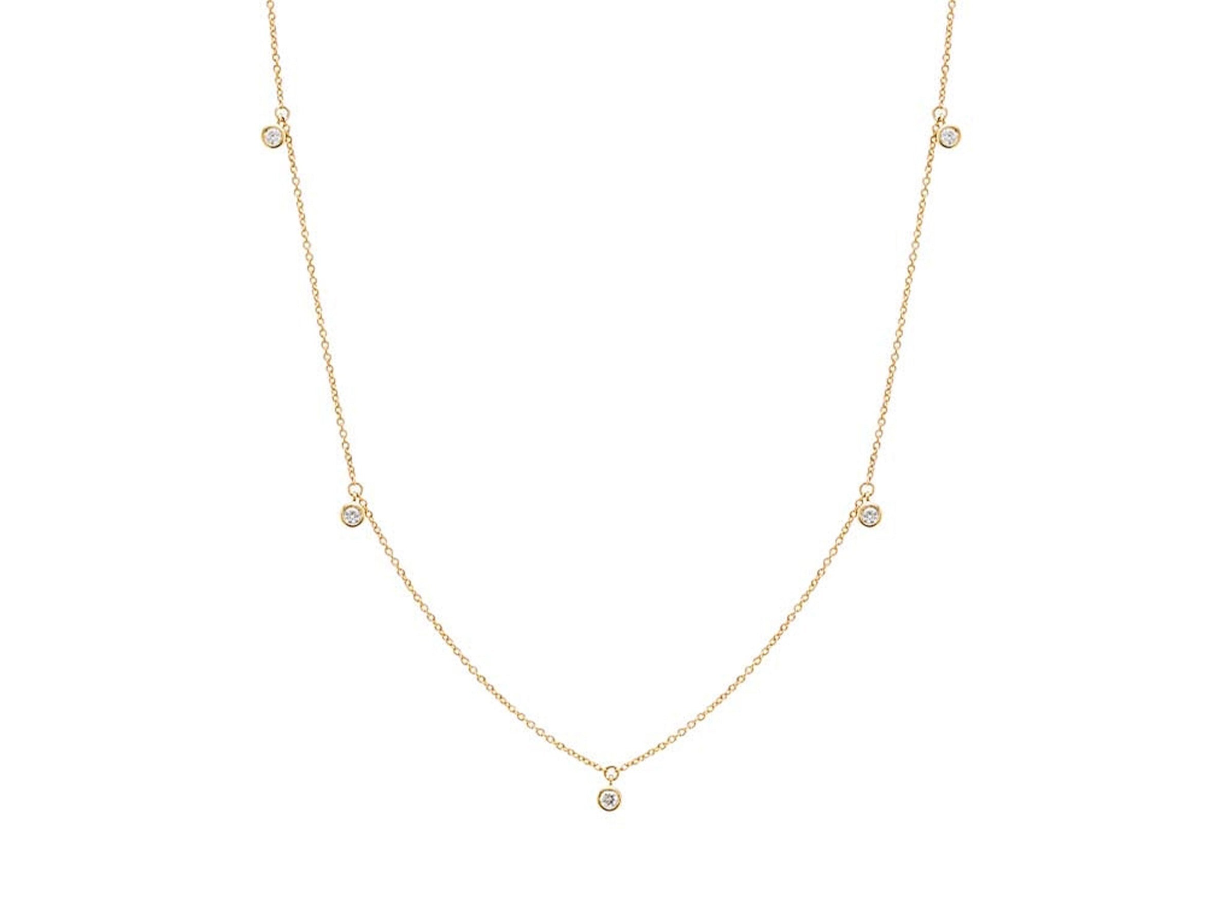 14k Dangling Diamond Necklace