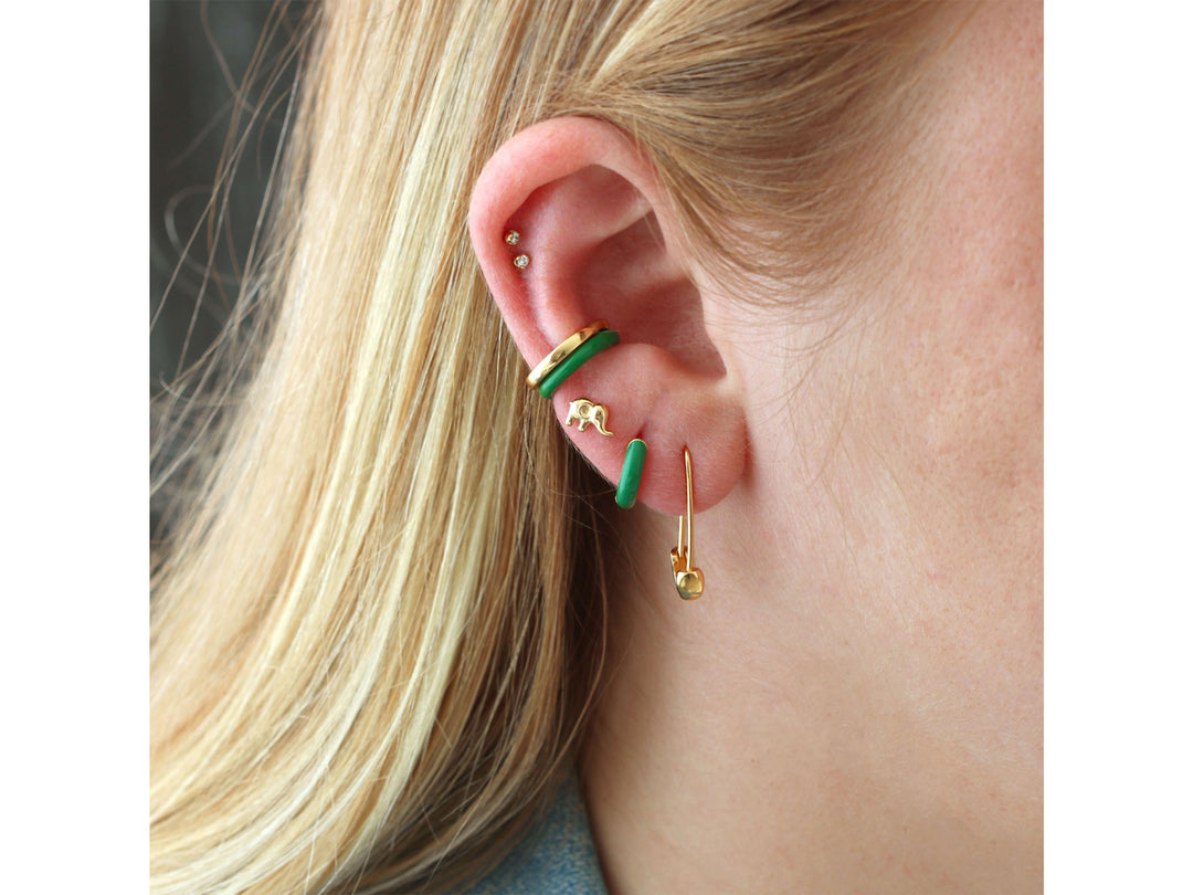 Gold Elephant Stud Earrings