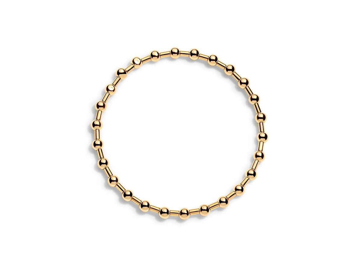 Gold Ball and Tube Bead Bracelet