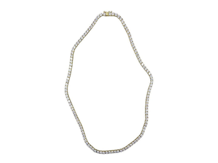 Gold 3mm CZ Tennis Necklace