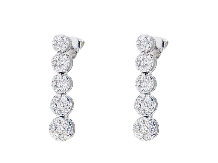 18k Illusion Diamond Line Earrings