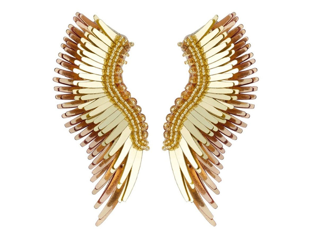 Midi Rose Gold and Yellow Gold Winged Earrings