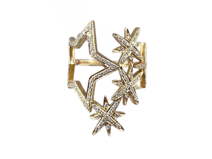14k Star Ring with Diamonds
