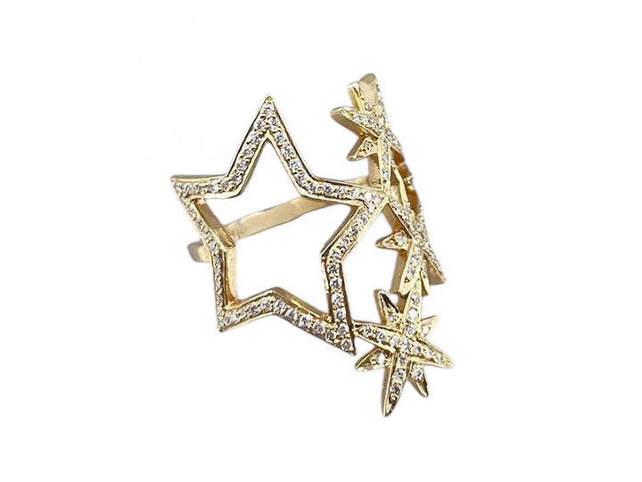 14k Star Ring with Diamonds