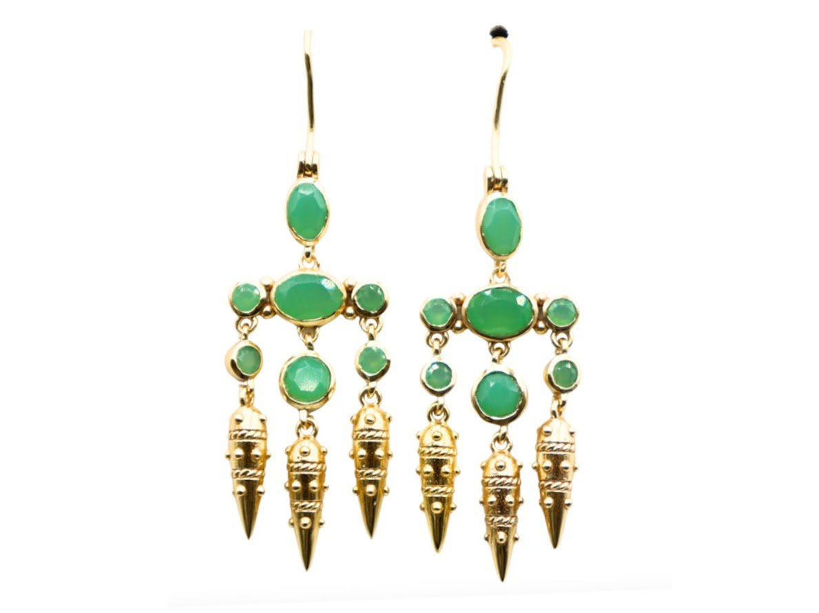 Chrysoprase Chandelier Earrings