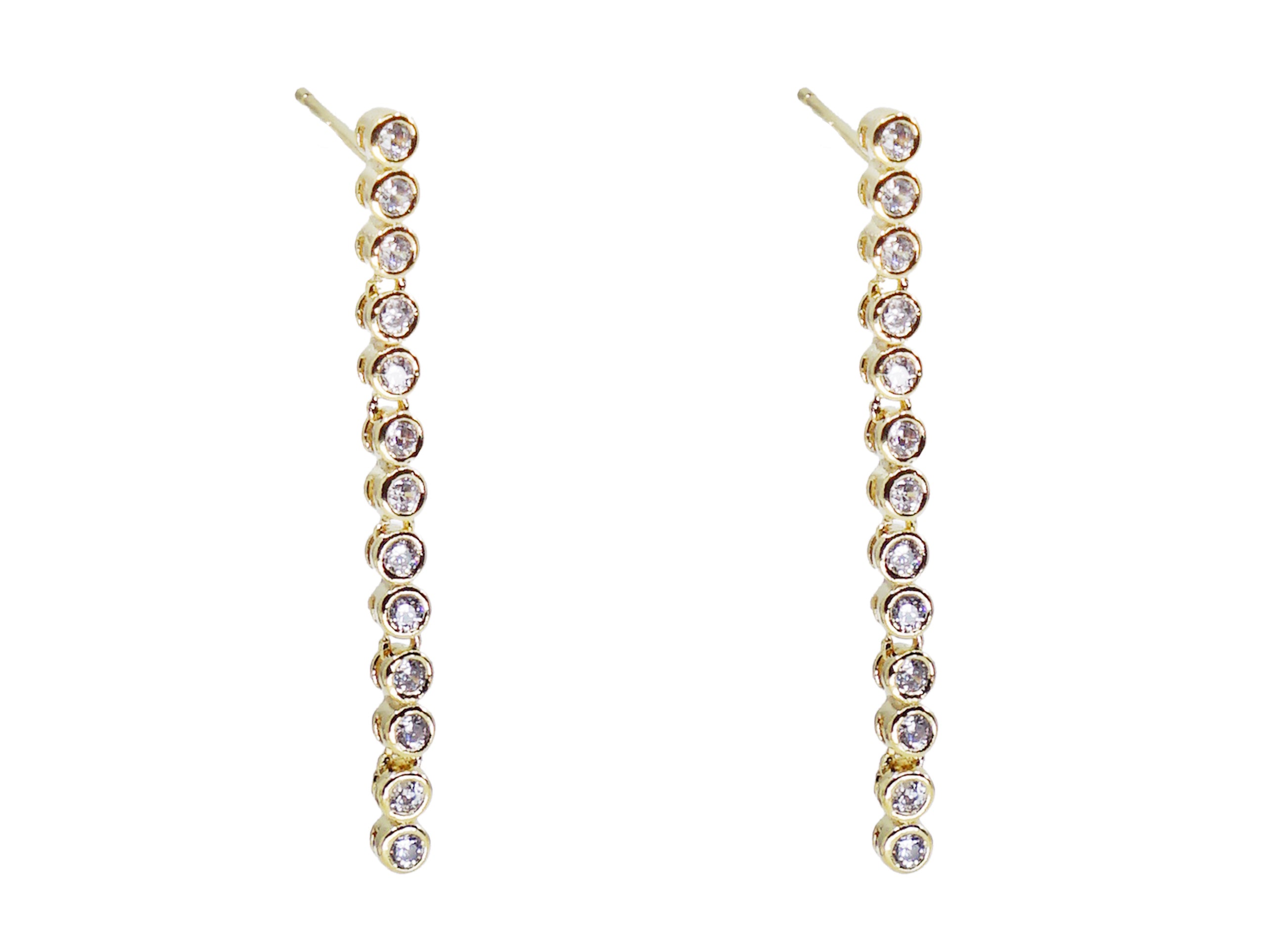 Gold Bezel-Set Drop Earrings