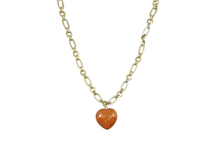 Aventurine Heart Charm Necklace
