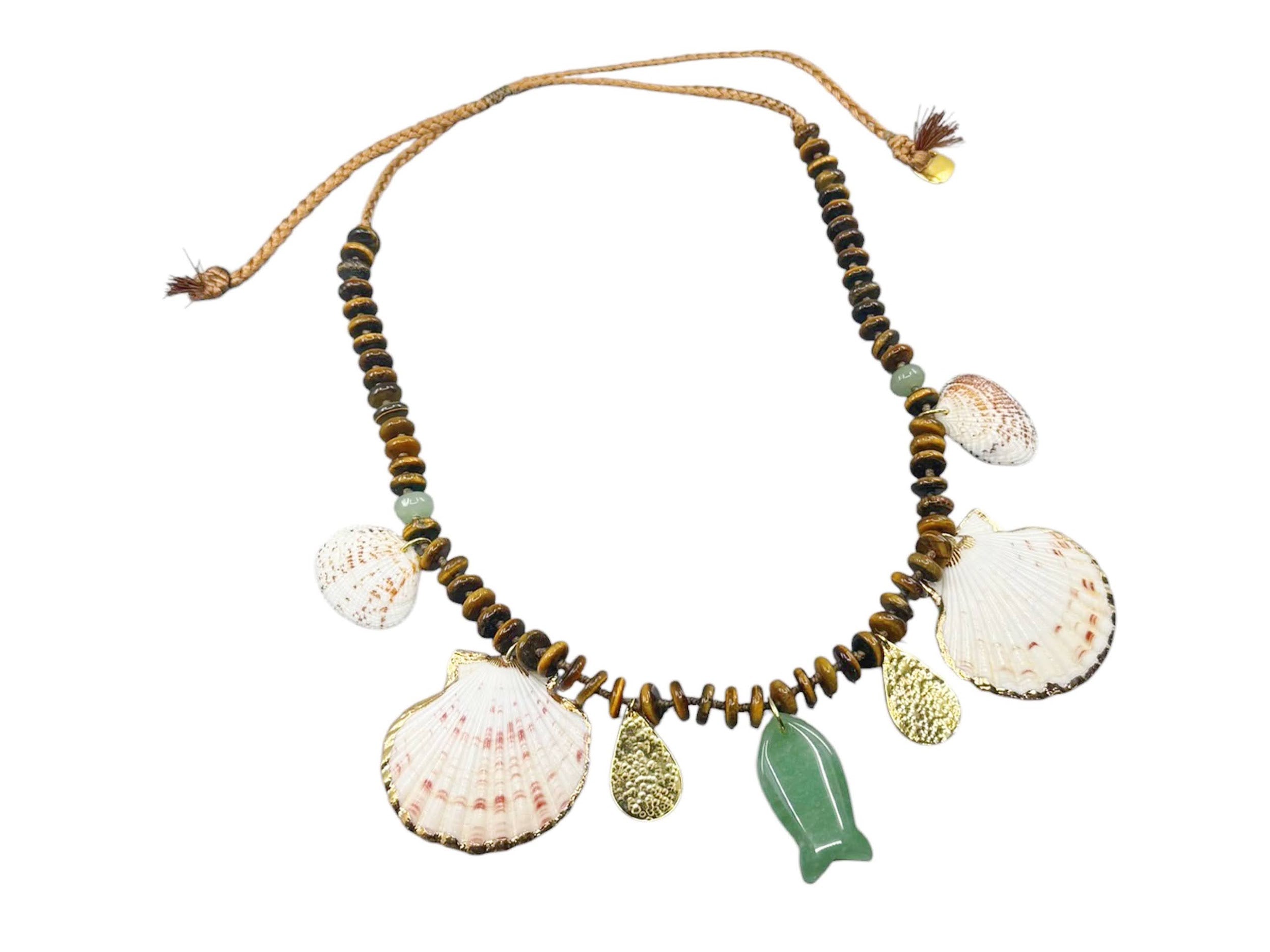 Tiger Eye Necklace with Charms