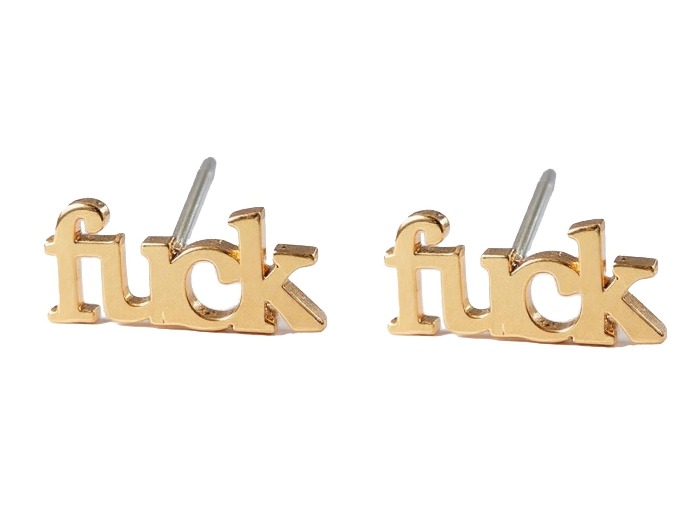 Gold f*ck Stud Earrings