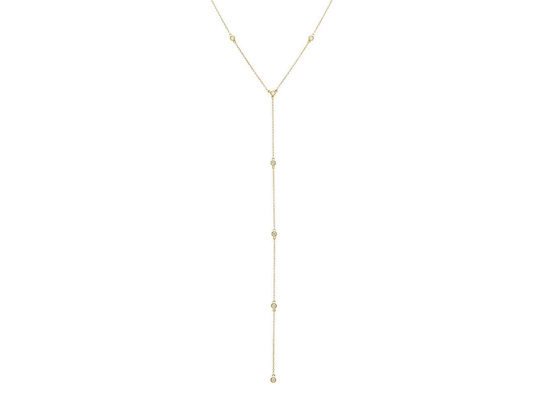 14k Diamond Lariat Necklace