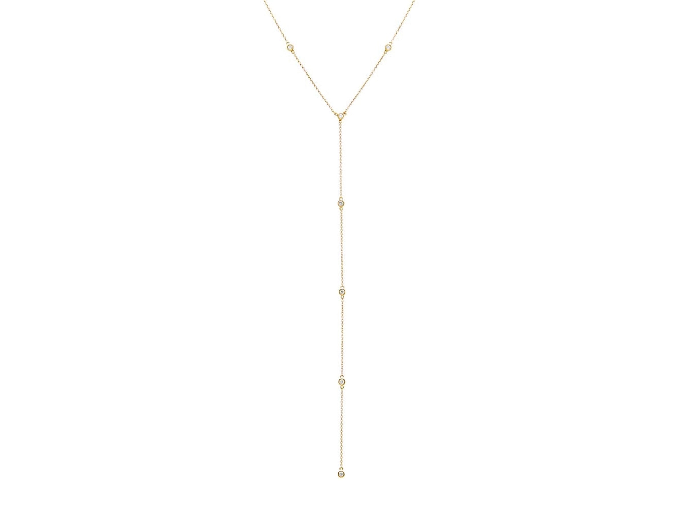 14k Diamond Lariat Necklace