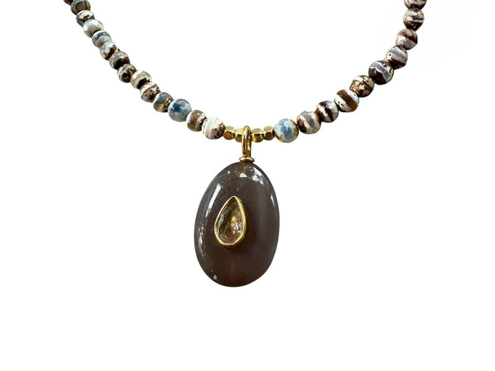 Tibetan Agate Charm Necklace